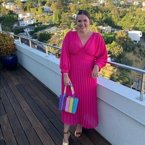 ASOS curve pink party dress